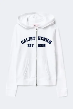 Gina Tricot 14+ 2 way zip hoodie Hvit Outlet