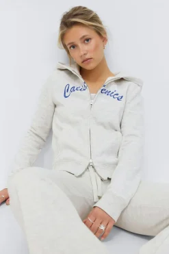 Gina Tricot 14+ 2 way zip hoodie Grå Clearance