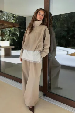 Gina Tricot Wide balloon cotton trousers Beige Hot