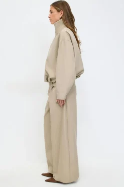 Gina Tricot Wide balloon cotton trousers Beige Hot