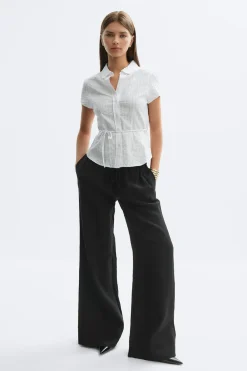Gina Tricot Wide drawtring trouer Svart Hot
