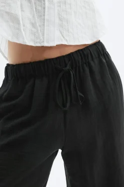Gina Tricot Wide drawtring trouer Svart Hot