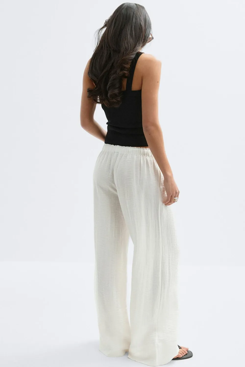 Gina Tricot Wide drawtring trouer Hvit Sale