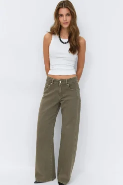 Gina Tricot Wide flare jeans Grønn Discount