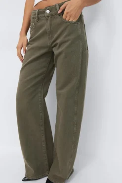 Gina Tricot Wide flare jeans Grønn Discount