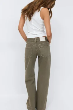Gina Tricot Wide flare jeans Grønn Discount