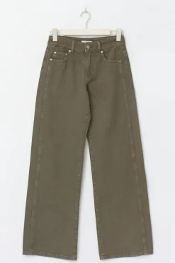 Gina Tricot Wide flare jeans Grønn Discount