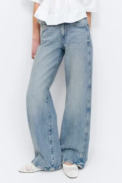 Gina Tricot Wide flare jeans Blå Sale