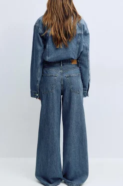 Gina Tricot Wide front seam jeans Blå Clearance