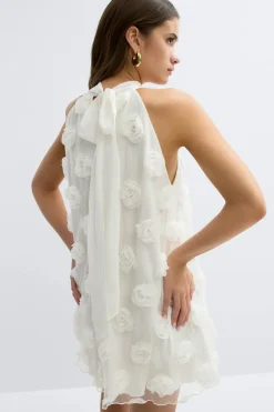Gina Tricot Wide halterneck mini dress Hvit New