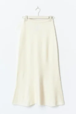 Gina Tricot Wide knitted kirt Hvit Sale