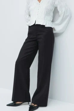 Gina Tricot Wide leg suit trousers Svart