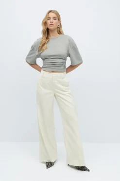 Gina Tricot Wide leg suit trousers Beige Hot