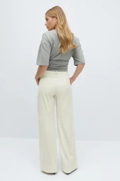 Gina Tricot Wide leg suit trousers Beige Hot