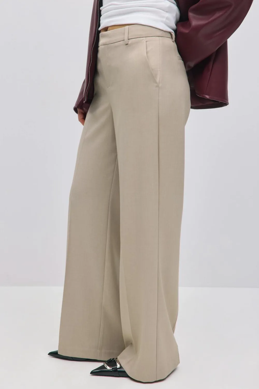 Gina Tricot Wide leg suit trousers Beige Best