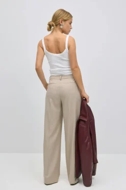 Gina Tricot Wide leg suit trousers Beige Best