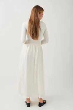 Gina Tricot Wide axi kirt Hvit Sale
