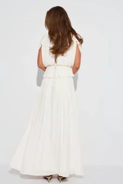 Gina Tricot Wide maxi skirt Hvit Clearance
