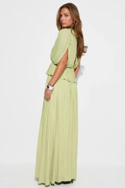 Gina Tricot Wide maxi skirt Grønn Sale