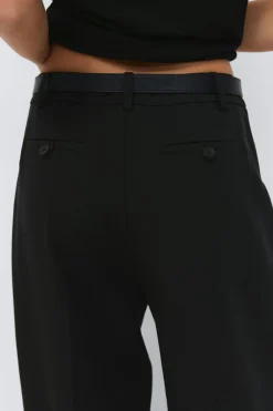 Gina Tricot Wide pleated trousers Svart Clearance