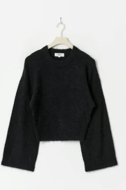 Gina Tricot Wide eeve knitted weater Blå New