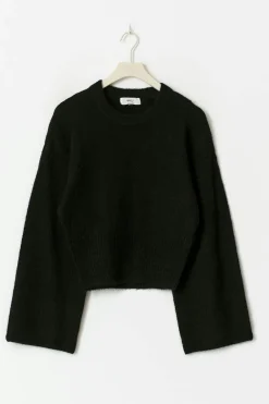 Gina Tricot Wide eeve knitted weater Svart Outlet