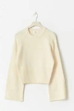 Gina Tricot Wide eeve knitted weater Hvit