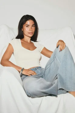 Gina Tricot Wow buit-in bra top Hvit Best