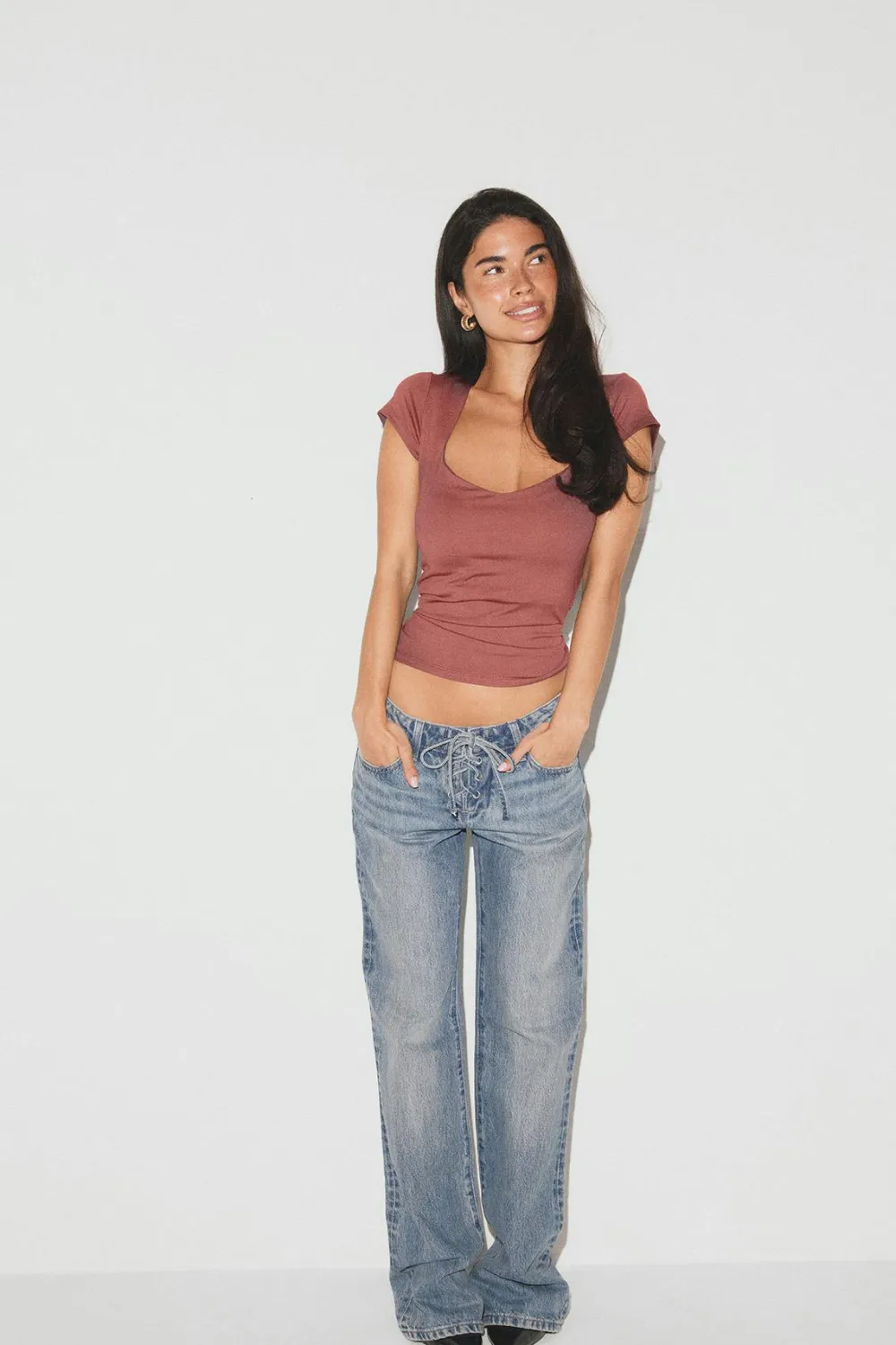 Gina Tricot Wow buit-in bra top Rosa Hot