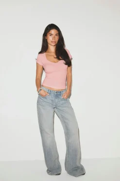 Gina Tricot Wow buit-in bra top Rosa Outlet