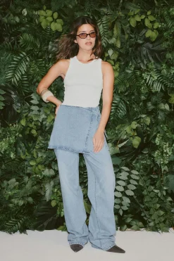Gina Tricot Wrap deni hip kirt Blå Best