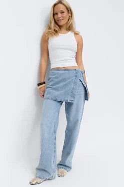 Gina Tricot Wrap deni hip kirt Blå Best