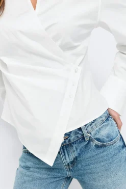 Gina Tricot Wrap hirt Hvit Discount