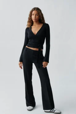 Gina Tricot Wrap top Svart Hot