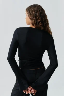 Gina Tricot Wrap top Svart Hot