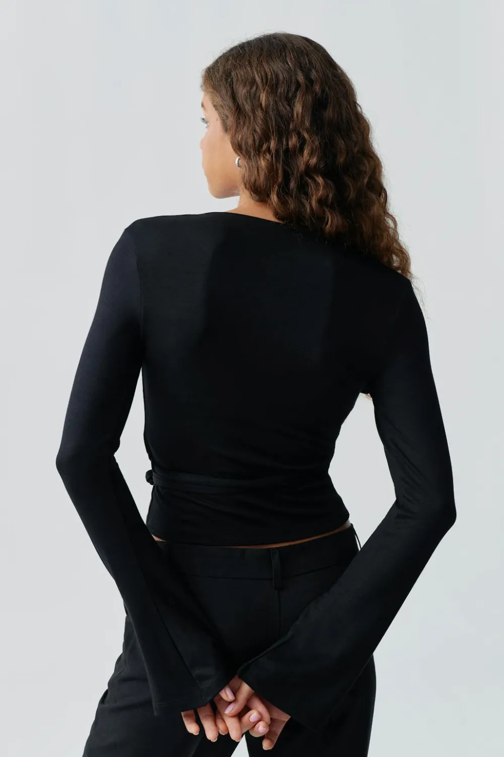Gina Tricot Wrap top Svart Hot