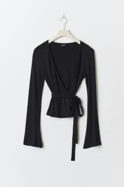 Gina Tricot Wrap top Svart Hot