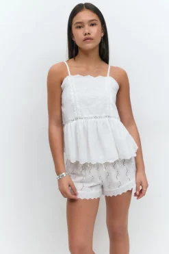 Gina Tricot Y anglaise shorts Hvit Hot