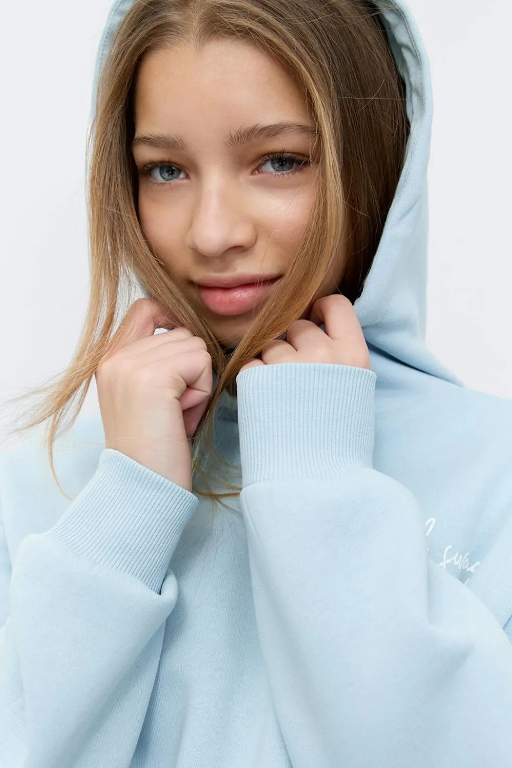 Gina Tricot Y basic hood Blå Discount