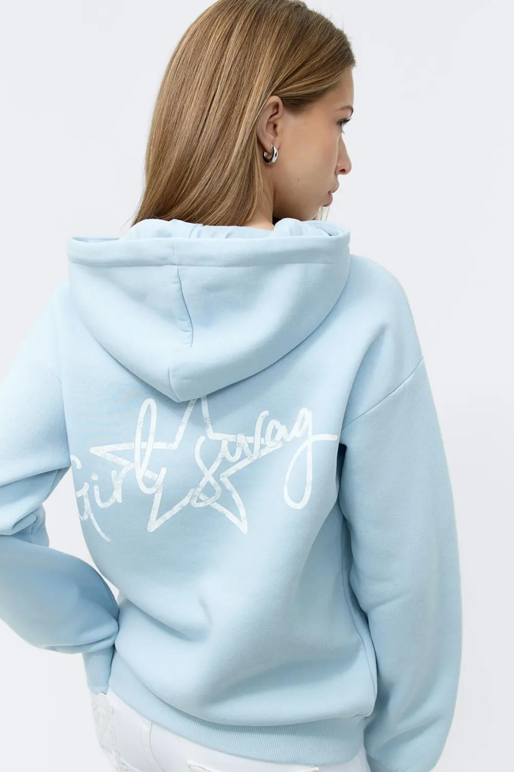 Gina Tricot Y basic hood Blå Discount