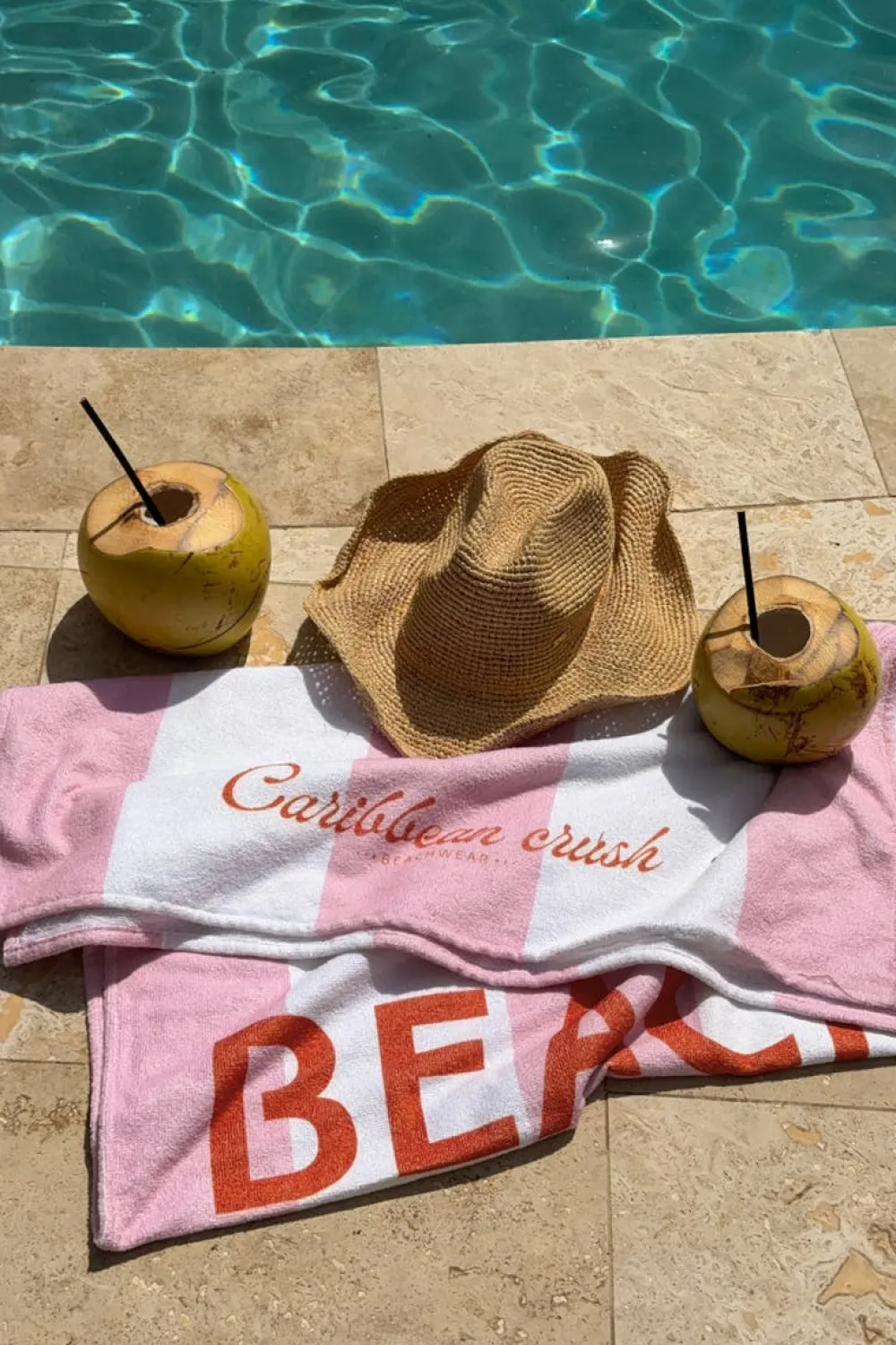 Gina Tricot Y beach towel Hvit Discount