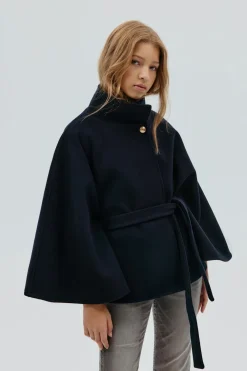 Gina Tricot Y belted cape Blå Hot
