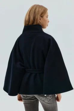 Gina Tricot Y belted cape Blå Hot