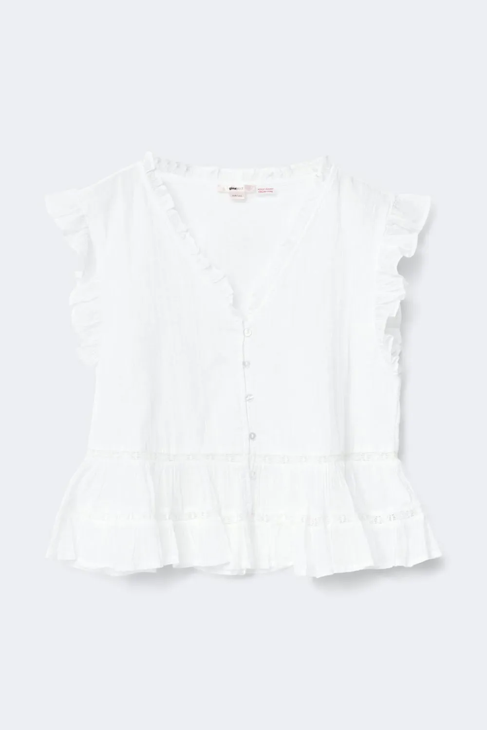 Gina Tricot Y boho blouse Hvit Clearance