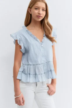 Gina Tricot Y boho blouse Blå Discount