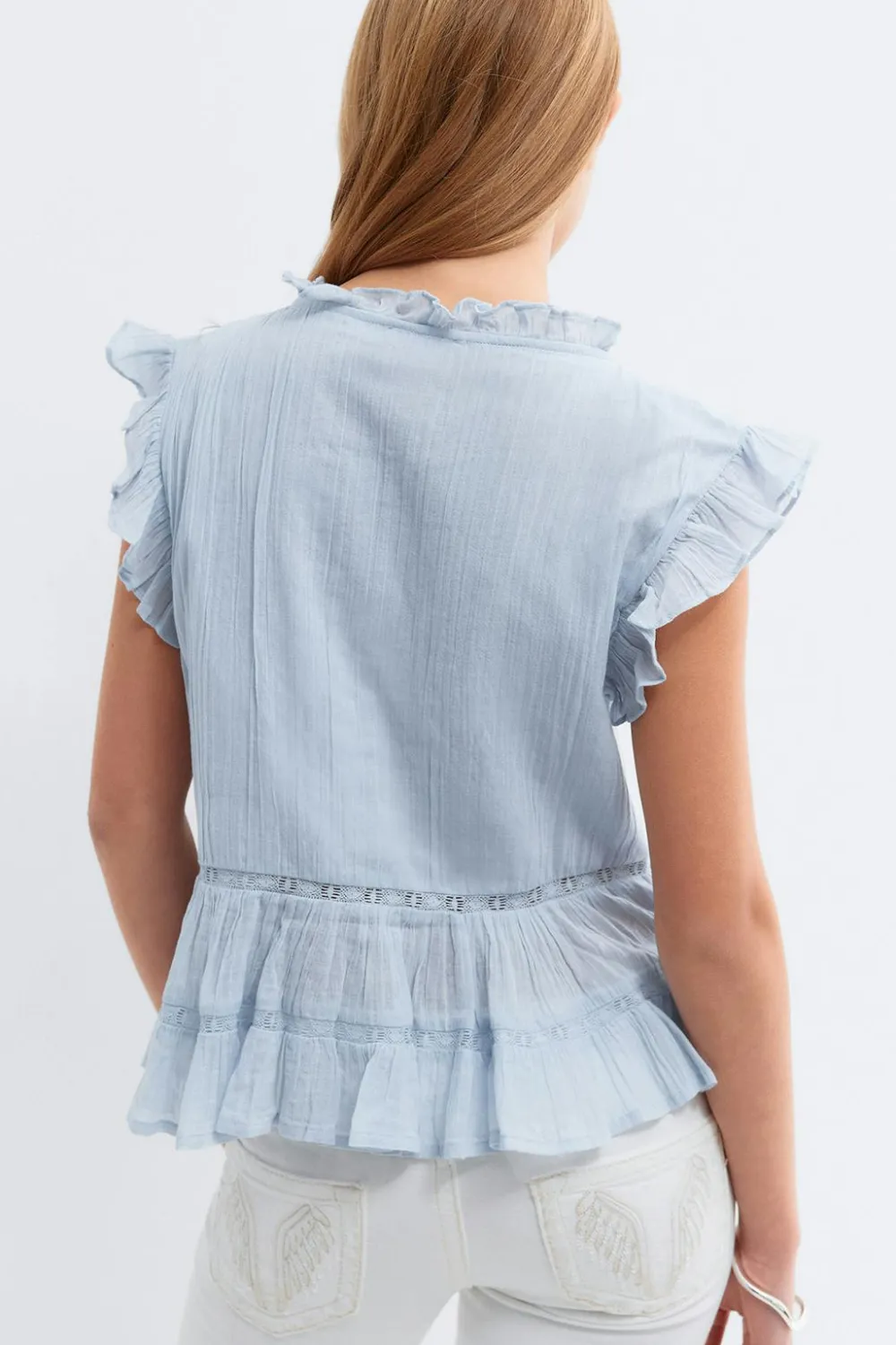 Gina Tricot Y boho blouse Blå Discount