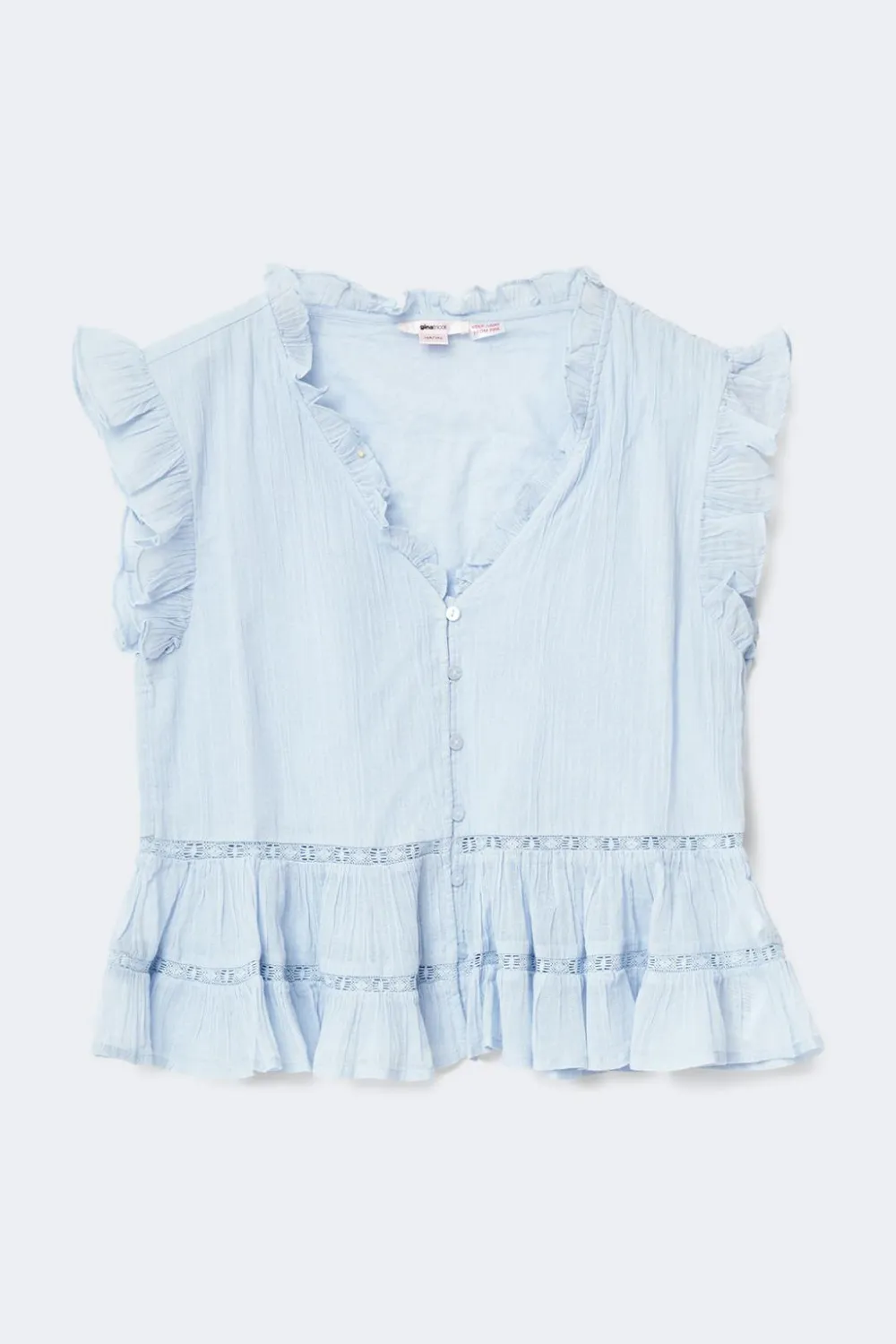 Gina Tricot Y boho blouse Blå Discount
