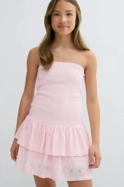 Gina Tricot Y broderie anglais dress Rosa Outlet