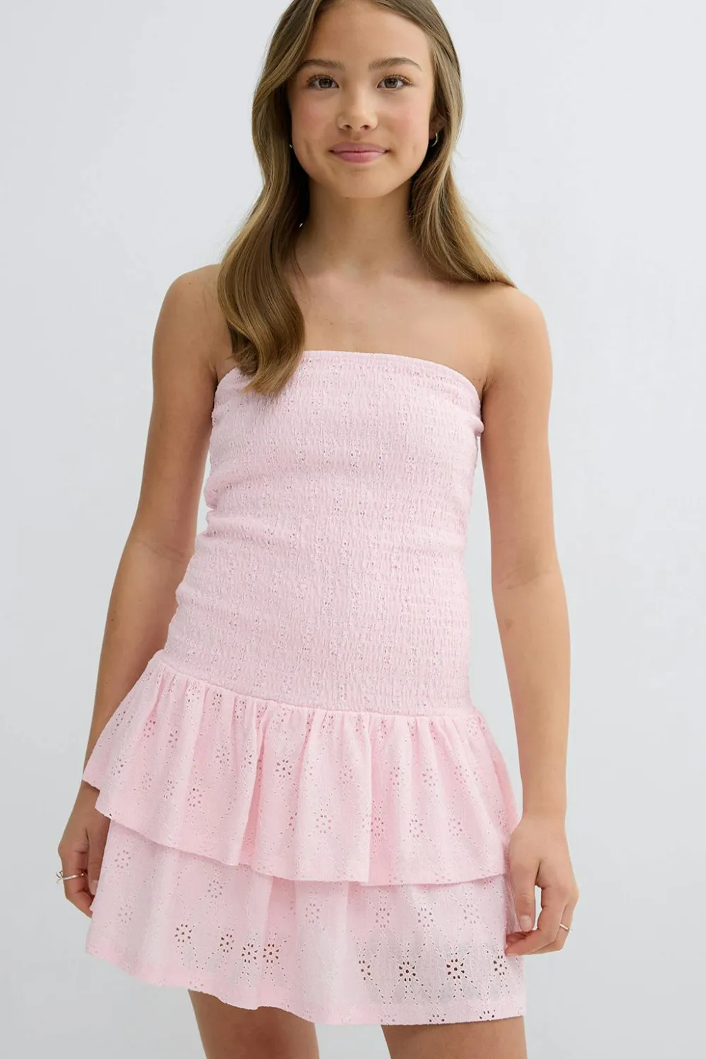 Gina Tricot Y broderie anglais dress Rosa Outlet