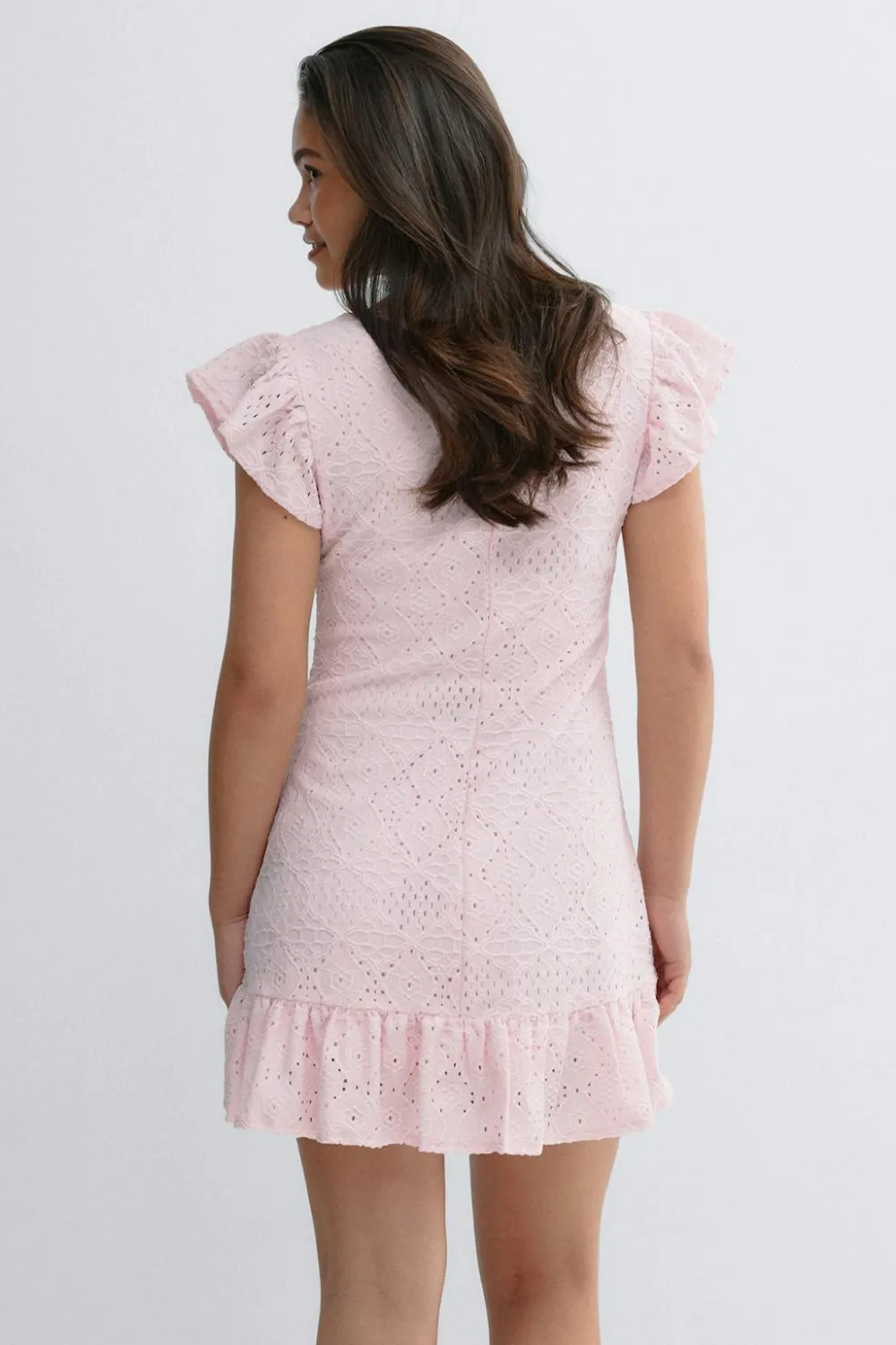 Gina Tricot Y broderie anglais dress Rosa Online